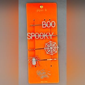 PIPER K ADORABLE HALLOWEEN HAIRCLIPS BOO SPOOKY SPIDER RHINESTONE